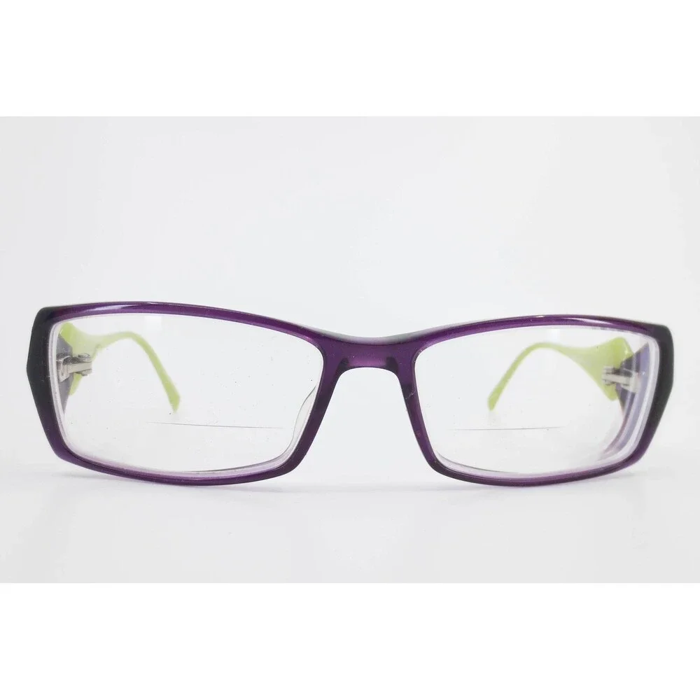 Koali Morel France 7007S Eyeglasses Purple Lime Green Leaf Pattern 51-16-135